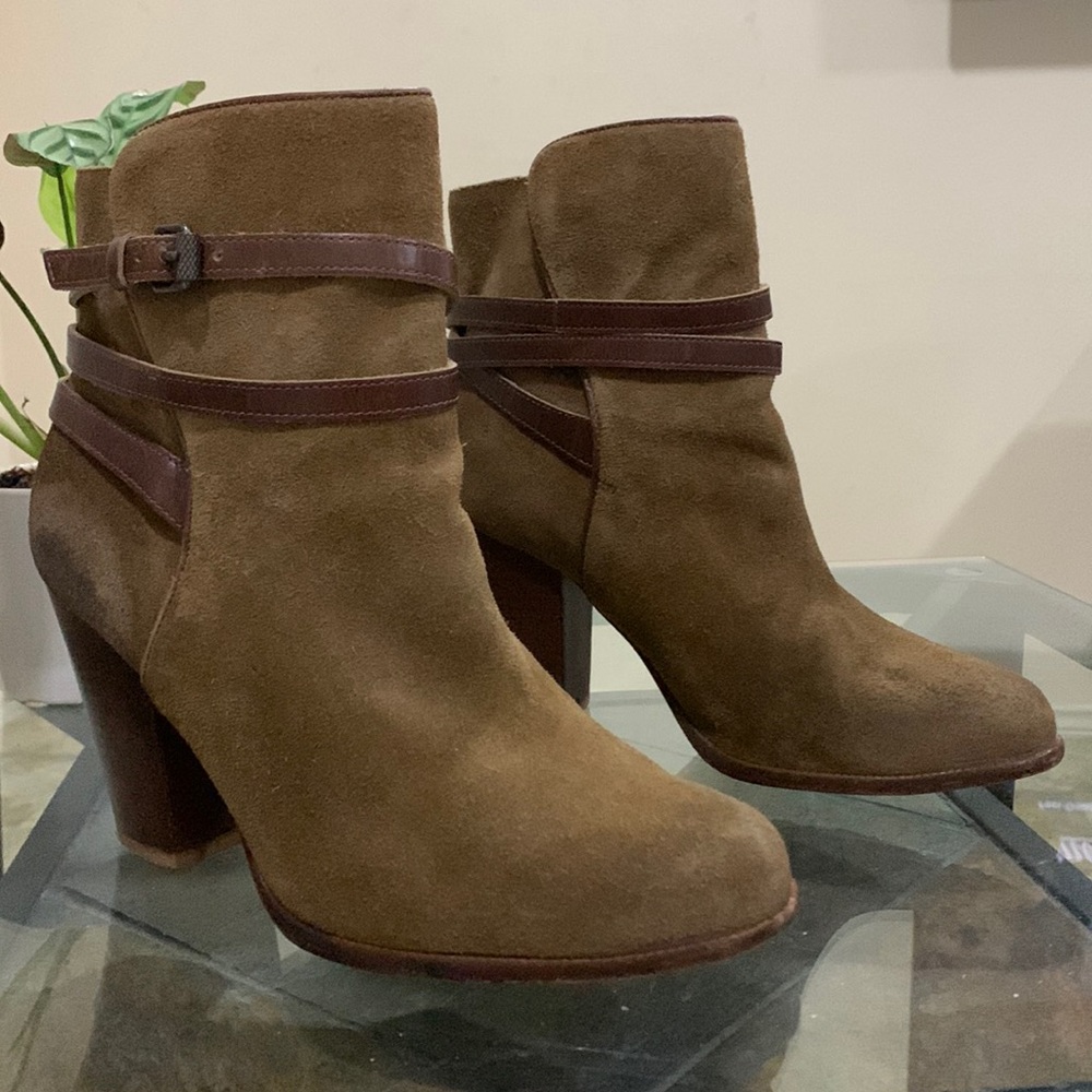 ALL SAINTS Victoria Heel Suede Boots - Size 9.5